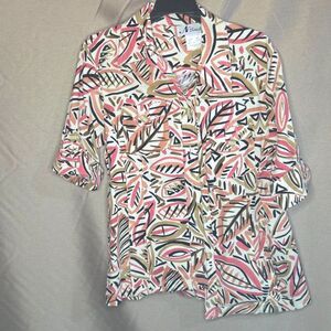 N Touch, Pink, Cream, Taupe, Top, Size: 10